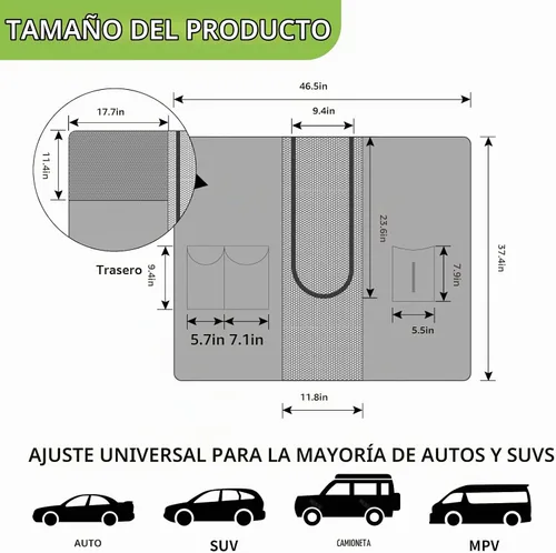 Vista 7 de Barrera de red para automóvil para SUV, barrera para mascotas con cuerda ajustable y bolsa de almacenamiento, barrera de valla para perros