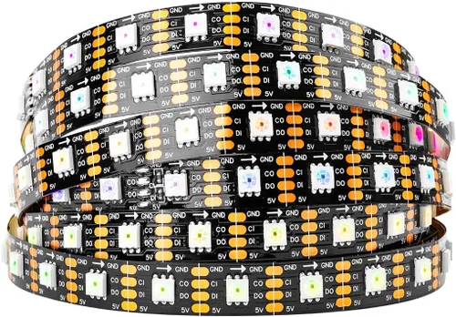Vista 8 de BTF-LIGHTING SK9822 (similar a APA102C) direccionable individualmente 3.3ft 3.3 ft 144 píxeles/LED Datos de PCB negros no impermeables y reloj por