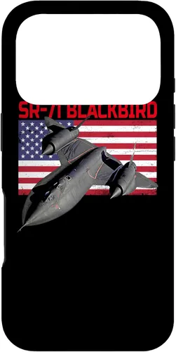 Vista 30 de SR-71 Blackbird in Action and Patriotic American Flag. Case for iPhone 17