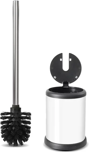Vista 13 de ToiletTree Products Escobilla de inodoro con tapa, elegante cepillo y soporte para inodoro, juego de cepillos para inodoro con base pesada, cepillo