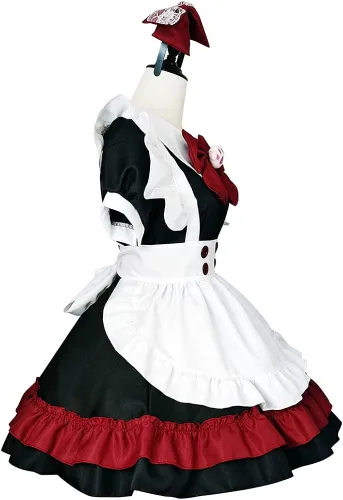 Vista 2 de Disfraz de sirvienta de vampiro para cosplay, traje gótico de Little Devil, para café, Halloween, conjunto completo