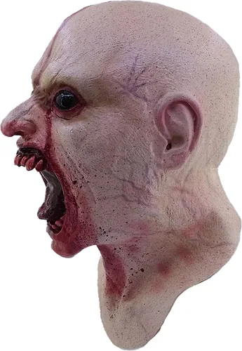 Vista 6 de Ghoulish Productions Máscara de zombi infectado, sangrienta y realista, perfecta para Halloween y fiestas de disfraces
