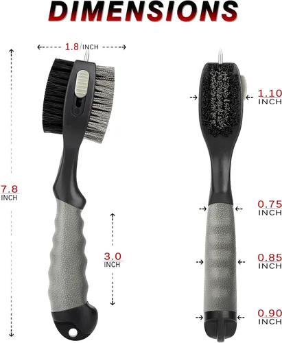 Vista 7 de CHAMPKEY PRO - Cepillo retráctil para palos de golf, cabezal de cepillo de gran tamaño con agarre de goma suave y limpiador de ranuras retráctil
