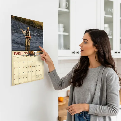 Vista 3 de The KING Company - Calendario de pared de pesca con mosca 2026, tamaño XL, 14 x 22 pulgadas, calendario de pesca por The KING Company-Monster
