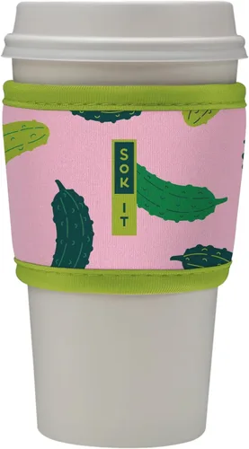 Vista 194 de Sok It HotSok Coffee & Tea - Funda de neopreno con aislamiento reutilizable (floral abstracto)