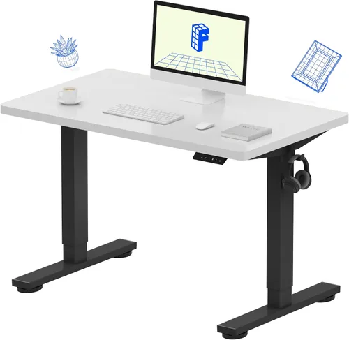 Vista 34 de FLEXISPOT EN1 - Escritorio de pie de una pieza, 40"x24" de escritorio sin costuras, eléctrico, altura ajustable para oficina en casa, salas de Negro