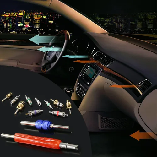 Vista 7 de Swpeet Kit de accesorios de núcleo de válvula de aire acondicionado, incluye surtido R12 R134a núcleo de válvula de refrigeración, núcleos