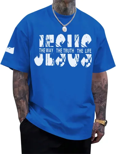 Vista 9 de Camisas de fe cristiana de Jesús para hombres, con versículo bíblico religioso, cruz religiosa, camiseta inspiradora, camisetas gráficas de gran