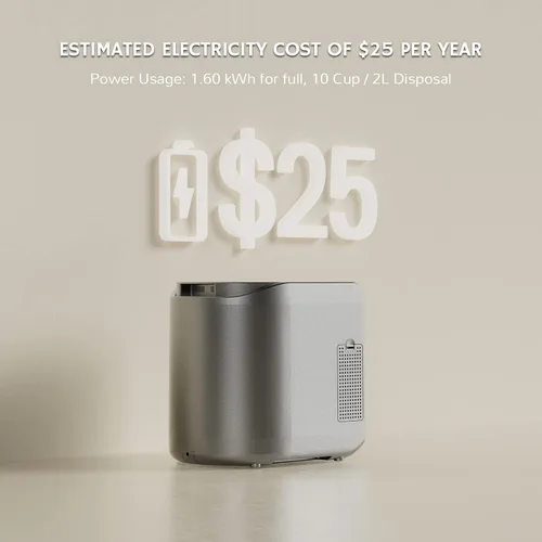 Vista 4 de Airthereal Paquete Revive compostador eléctrico de cocina y 1 cubo de repuesto + tapa, capacidad de 2.5 litros con tres cuchillas SHARKSDEN®