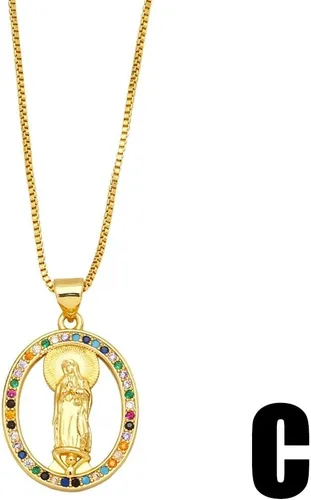 Vista 2 de Collar con colgante de San Judas de oro amarillo de 14 quilates con cadena Tadeo Saint Jude cadena de san judas tadeo para hombre Colgante San Judas
