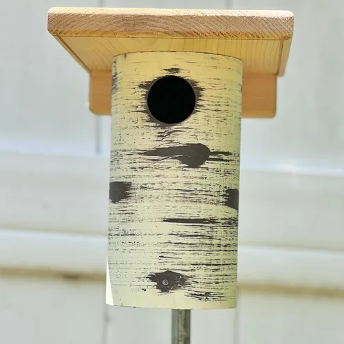 Vista 8 de DutchCrafters Gilbertson Bluebird House de madera de cedro con base extraíble, resistente a la intemperie, resistente a la intemperie, caja