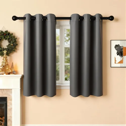 Vista 92 de Cortinas de oscurecimiento de habitación de 45 pulgadas de largo para dormitorio y sala de estar, cortinas térmicas aislantes con ojales