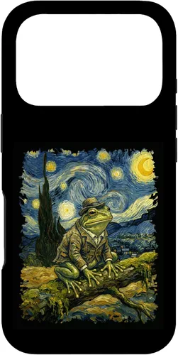 Vista 30 de Vintage Frog Van Gogh Style Starry Night Graphic Case for iPhone 17