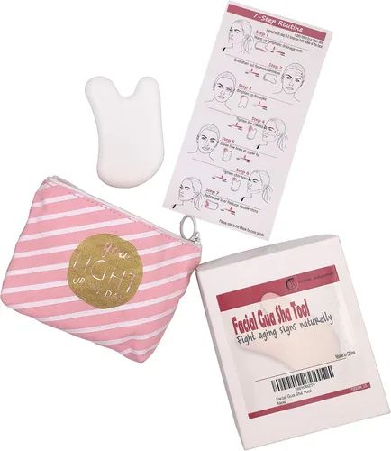 Vista 2 de Herramientas anti-envejecimiento Gua Sha para la cara con instrucciones específicas del problema