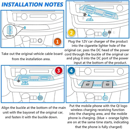 Vista 9 de Cargador inalámbrico para Toyota Highlander 2023 2022 2021 2020 Cargador de carga de coche, alfombrilla de carga inalámbrica de 15 W para Toyota