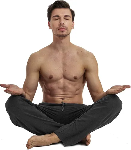Vista 8 de HARTPOR Pantalones deportivos para hombre, pantalones deportivos de yoga, casuales, holgados, con bolsillos, pierna recta