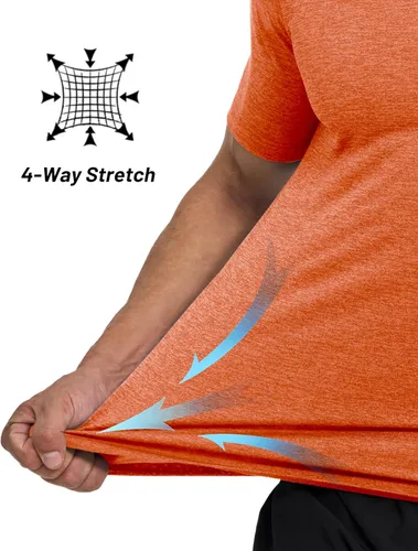 Vista 3 de MAGCOMSEN Camiseta de entrenamiento Dry Fit para hombre, absorbe la humedad, manga corta, gimnasio, atletismo, correr, casual