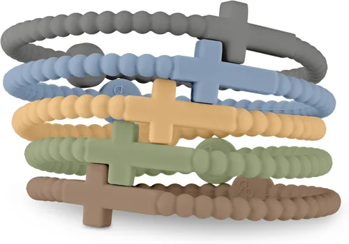 Vista 13 de Ryan & Rose Pulseras Jesús - Pulsera de silicona cruzada aleación