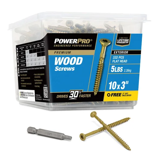Vista 17 de Power Pro Tornillos de madera para exteriores de alta calidad, tornillos de cubierta multiusos #8 x 1-1/4 pulgadas para proyectos al aire libre