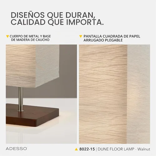 Vista 4 de Adesso Lámpara de pie de tres luces, base de madera natural y brillo ajustable, iluminación perfecta para dormitorio, sala de estar y decoración