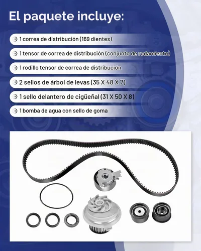Vista 5 de ECCPP Kit de correa de distribución del motor con bomba de agua compatible con Chevrolet
