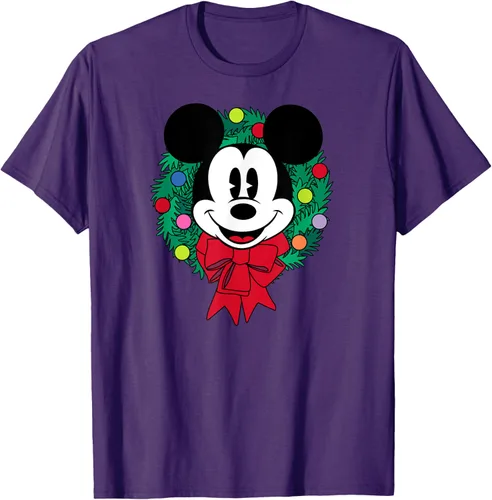 Vista 21 de Amazon Essentials Camiseta navideña festiva de Mickey Mouse para hombre, color azul, talla S Blanco