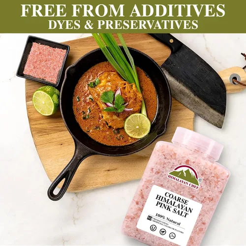 Vista 7 de Himalayan Chef Sal rosa del Himalaya, sal rosa fina y gruesa, sal 100% natural y orgánica, enriquecida con 84 minerales Sin OMG, vegano, Kosher