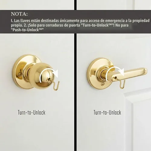 Vista 4 de Llave de emergencia interior para baño y dormitorio, paquete de 6