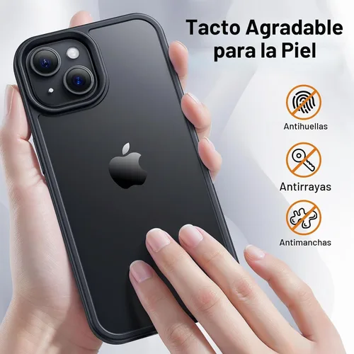 Vista 5 de Yriklso Funda para iPhone 15, a prueba de golpes para iPhone 15, protección contra caídas de grado militar, carcasa protectora rígida delgada