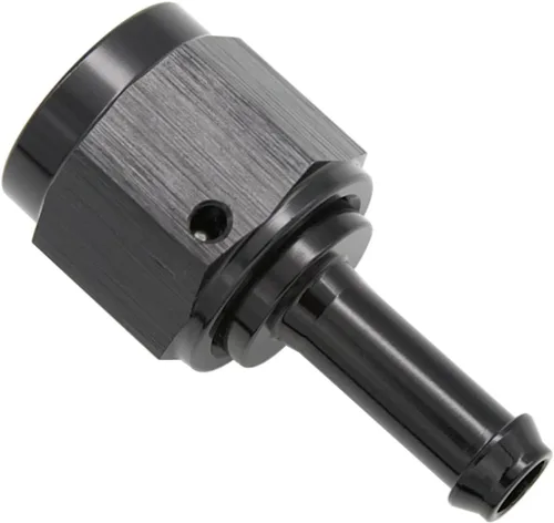 Vista 3 de Recta 6AN hembra giratoria a 1/4 "empuje en manguera adaptador de montaje de púas aluminio negro