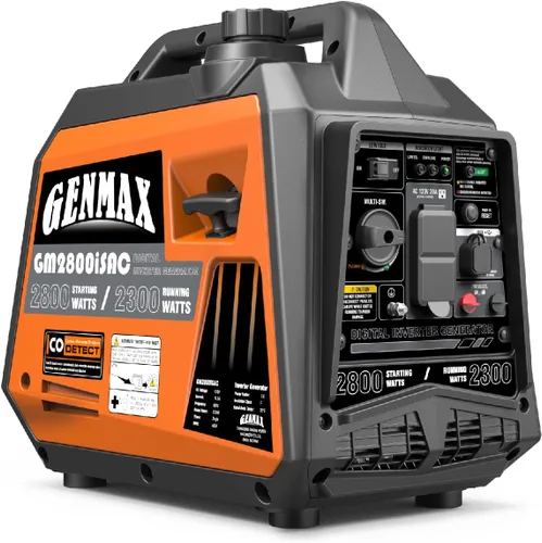 Vista 19 de GENMAX Generador portátil, motor de gas ultra silencioso de 1200 W, cumple con la EPA, función de modo ecológico, ultraligero para uso doméstico