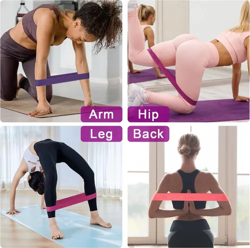 Vista 6 de Bandas de resistencia para tobillos con puños, equipo de entrenamiento para gimnasio en casa, equipo de ejercicio para levantar glúteos y trasero