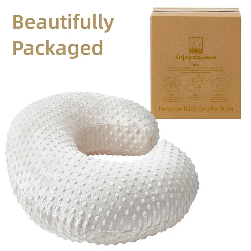 Vista 4 de ESEN Almohada de lactancia y posicionador corporal para lactancia materna y alimentación con biberón, almohadas ultrasuaves para lactancia materna