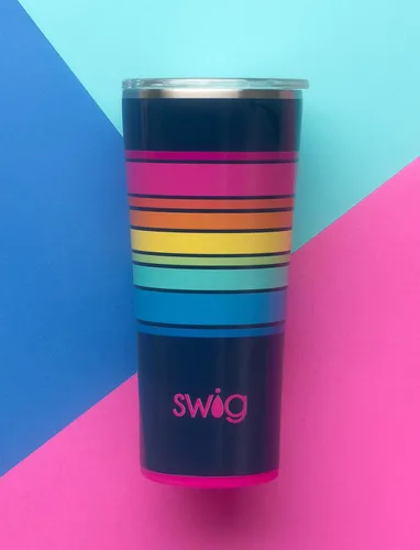 Vista 3 de Swig Life Vaso aislado de 22 onzas, vaso de café de viaje con tapa, apto para portavasos, taza de café de viaje, acero inoxidable (tobogán eléctrico)