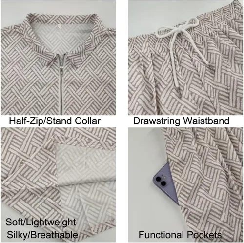 Vista 3 de Conjunto corto de 2 piezas para hombre, camiseta polo, conjunto casual de verano de manga corta y pantalones cortos para hombre