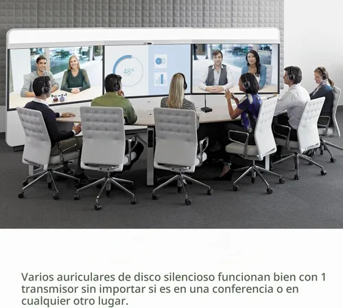 Vista 8 de Auriculares inalámbricos inalámbricos de disco silenciosos RF LED intermitente auricular 10 unidades de auriculares y 1 transmisor 1,640.4 ft