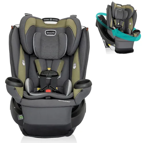Vista 13 de Evenflo Revolve360 Extend Asiento de Auto Convertible con Rotación de 360 Grados, Orientado Hacia Atrás Extendido, Orientado Hacia Adelante, Modo
