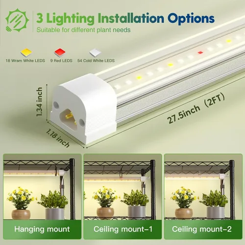 Vista 7 de FREELICHT Soporte para plantas con luz de cultivo de 5 niveles