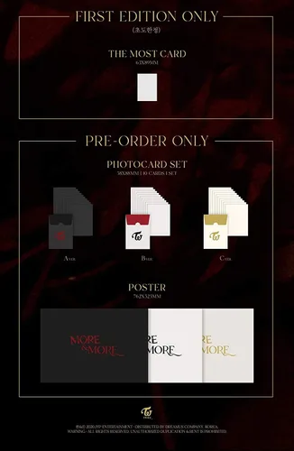 Vista 4 de TWICE [MORE & MORE] 9th Mini Album 3 Ver SET 3 CD+3 Photo Book+15 Card SEALED+TRACKING CODE K-POP SEALED