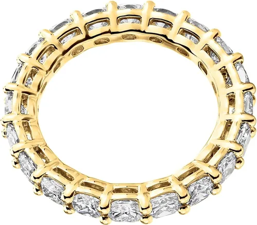 Vista 8 de PAVOI 14K Gold Plated Eternity Ring for Women - Square-Cut Cubic Zirconia Rings - Stackable Love Wedding Band