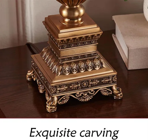 Vista 4 de Lámpara de escritorio de 27.95 pulgadas, lámpara de mesa de lujo, lámpara de mesa de metal para dormitorio, sala de estar, oficina, lámpara