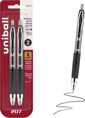 Vista 26 de Uniball™ 207 Bolígrafos de gel, tinta surtida, punta media de 0.03 in, 3 Surtido