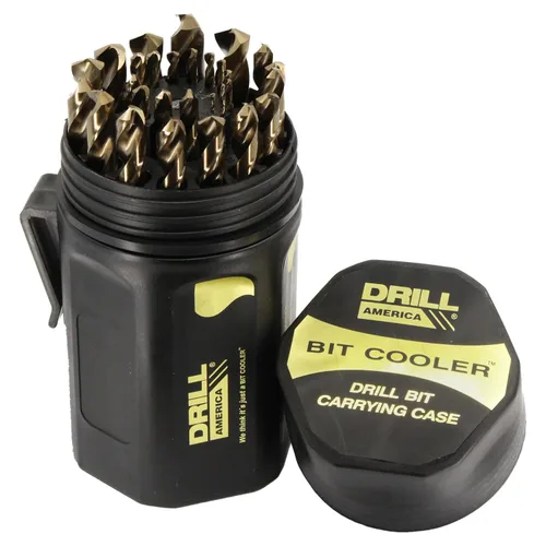 Vista 10 de Drill America Juego de 5 brocas de cobalto (1/4", 5/16", 3/8", 7/16", 1/2"), serie D/ACOJ, POUD/ACOJ