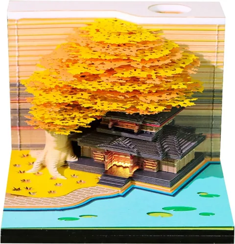 Vista 12 de Bloc de notas 3D, 217 hojas de papel creativo tallado panda arte 3D Notas adhesivas DIY Notes, decoración de escritorio, regalo