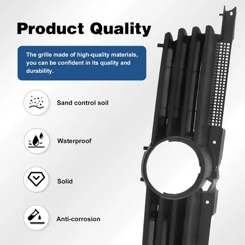 Vista 7 de CarPartsDepot Rejilla delantera compatible con Volkswagen Jetta (1999-2005 Jetta Black)