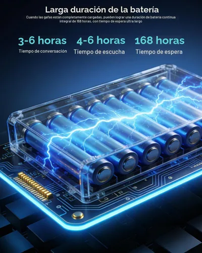 Vista 8 de Gafas inteligentes AI con cámara y Bluetooth, 8MP anti-vibración con chat