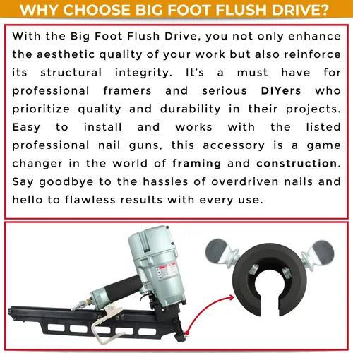 Vista 7 de Big Foot Tools ACC-FD Flush Drive, talla única, negro