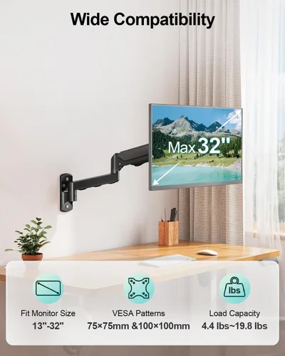 Vista 2 de MOUNT PRO Soporte de pared para monitor para pantallas de 13 a 32 pulgadas Negro Max 32