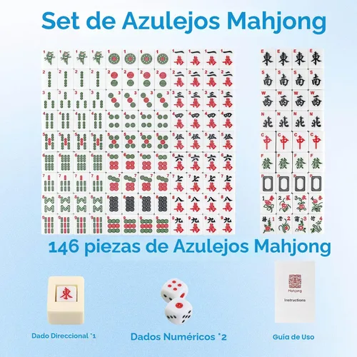 Vista 3 de Mahjong Set, 146pcs Profesional Chino Mahjong Azulejos Set