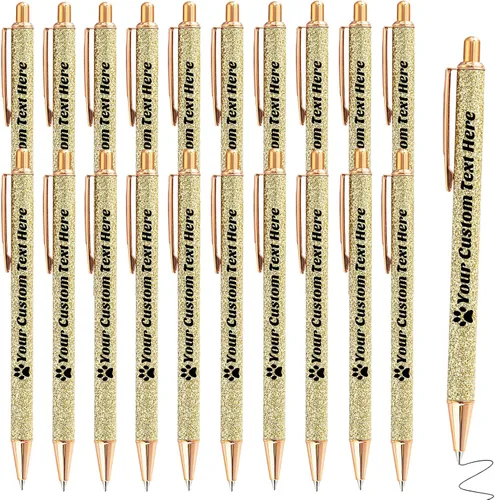 Vista 61 de 10 bolígrafos personalizados con purpurina, bolígrafos impresos personalizados a granel, bolígrafos retráctiles de tinta negra para graduación